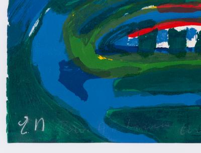 Bengt LINDSTROM : Visage en bleu - Lithographie originale signée 2