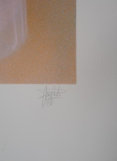 Guy RIBES: Young girl in flowers - Original signed lithograph 2