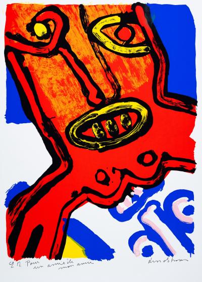 Bengt LINDSTROM : Portrait du monstre rouge  - Lithographie originale signée et dédicacée 2