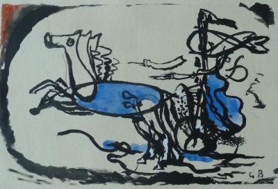 Georges BRAQUE : Le Char grec - Lithographie originale signée 2