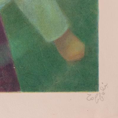 Louis TOFFOLI : La Maternité bleue - Lithographie originale signée 2