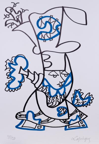 Charles LAPICQUE: Character with a hat - Original signed lithograph 2