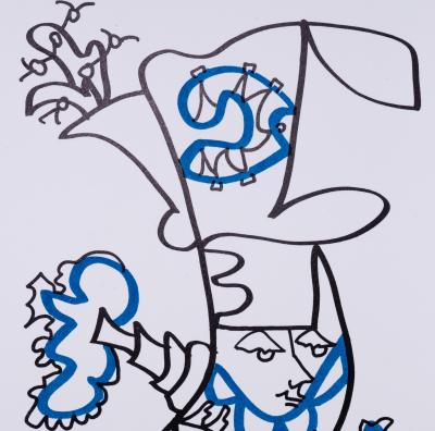 Charles LAPICQUE: Character with a hat - Original signed lithograph 2