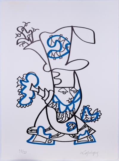Charles LAPICQUE: Character with a hat - Original signed lithograph 2