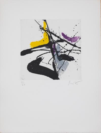 Jean MIOTTE : Composition abstraite J - Gravure originale signée 2