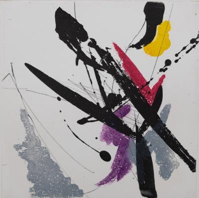 Jean MIOTTE : Composition abstraite H - Gravure originale signée 2