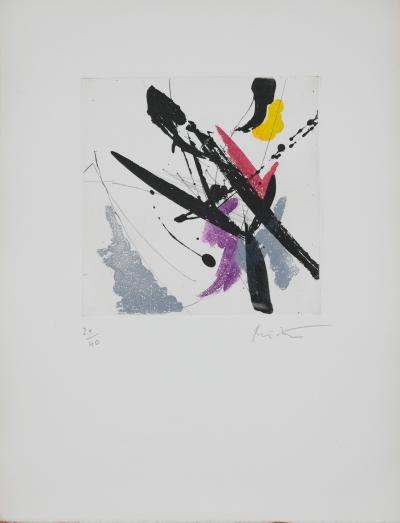 Jean MIOTTE : Composition abstraite H - Gravure originale signée 2