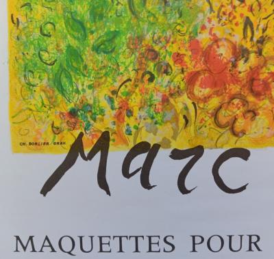 Marc CHAGALL - Affiche originale d’exposition - Maquettes pour l’oeuvre monumental - Mourlot - 1974 2