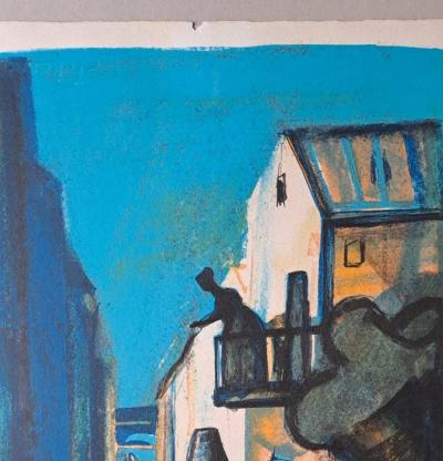 Georges BRIATA - La ruelle et les villageoises - Lithographie originale signée au crayon 2