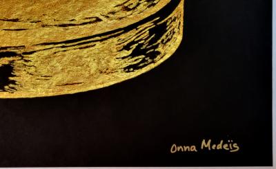 Onna Medeis, Sphynx (Noir), sérigraphie dorée, 2020 2