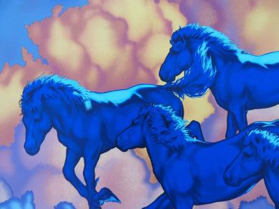 Michel BEZ: The Blue Horses - Original signed lithograph 2