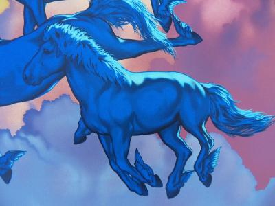 Michel BEZ: The Blue Horses - Original signed lithograph 2