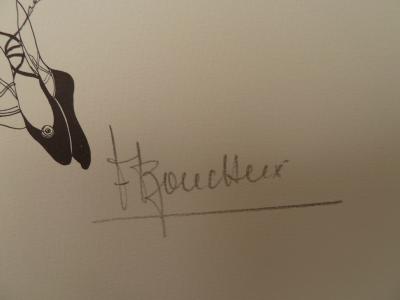 François BOUCHEIX: The Musician Roosters - Original signed lithograph 2