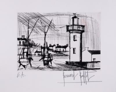 Bernard BUFFET : Le phare - Gravure originale signée