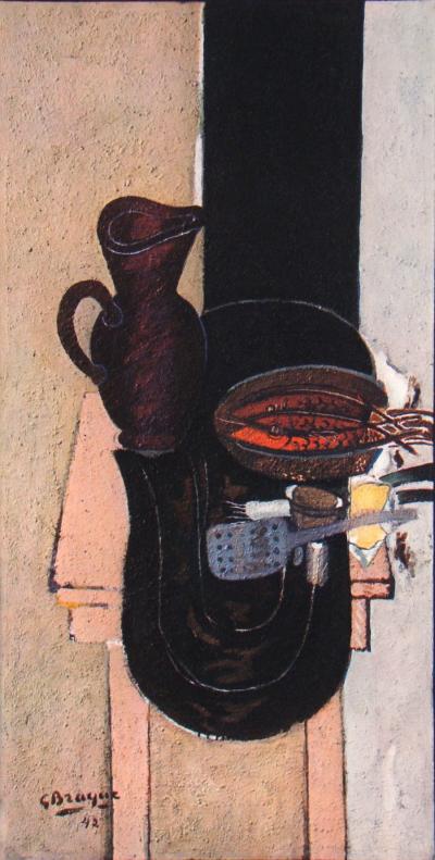 Georges BRAQUE (d'après) - La Table de cuisine , 1946 - Héliogravure signée et datée 2