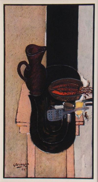 Georges BRAQUE (d'après) - La Table de cuisine , 1946 - Héliogravure signée et datée 2