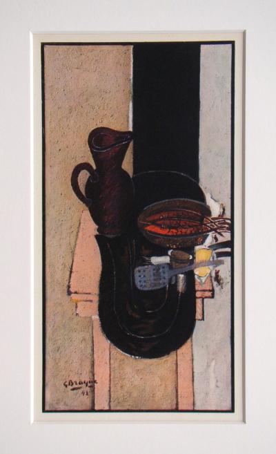 Georges BRAQUE (d'après) - La Table de cuisine , 1946 - Héliogravure signée et datée 2