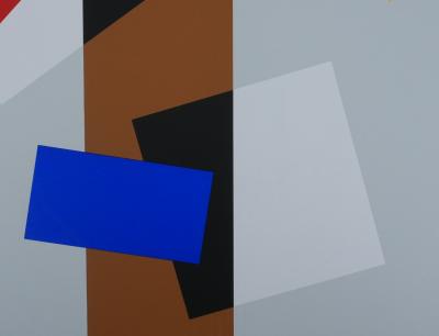 Joël FROMENT : Composition à la ligne dorée - Sérigraphie originale Signée 2