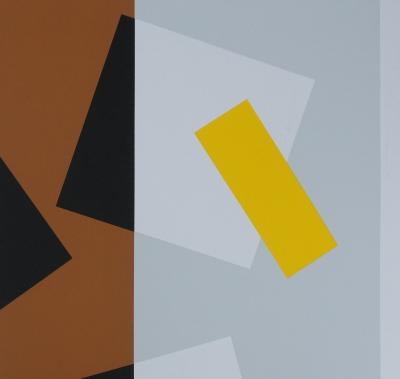 Joël FROMENT : Composition à la ligne dorée - Sérigraphie originale Signée 2