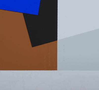 Joël FROMENT : Composition à la ligne dorée - Sérigraphie originale Signée 2