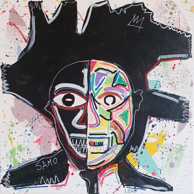 SPACO - Basquiat in skull, 2025 - peinture 2