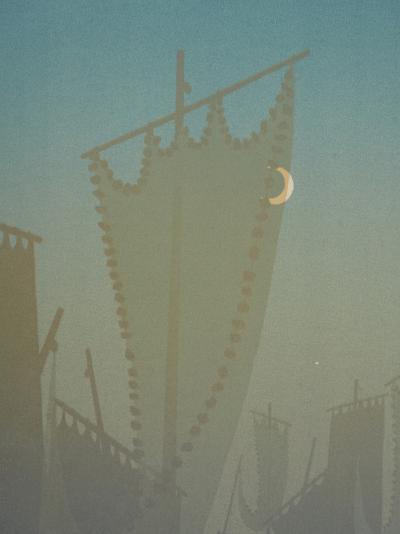 Henri RIVIERE : La féérie des heures, Premier Quartier, Lithographie originale signée 2