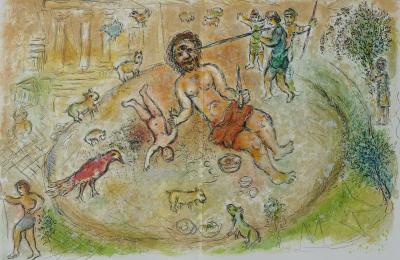 Marc CHAGALL : Polyphème le cyclope, Lithographie, 1989 2