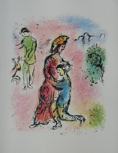 Marc CHAGALL : Ulysse se fait connaître, Lithographie, 1989