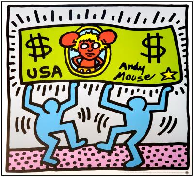 Keith Haring, Andy Mouse III, sérigraphie originale, 1990 2