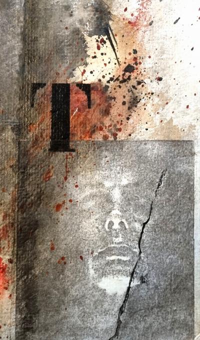 Michèle Tajan, Autoportrait, technique mixte signée, 1998 2