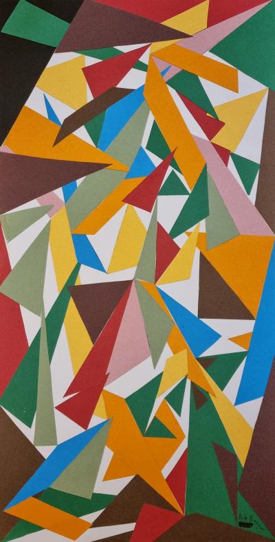 Régine Hermain-Goulesque, Eurythmie II, collage, 1974 2