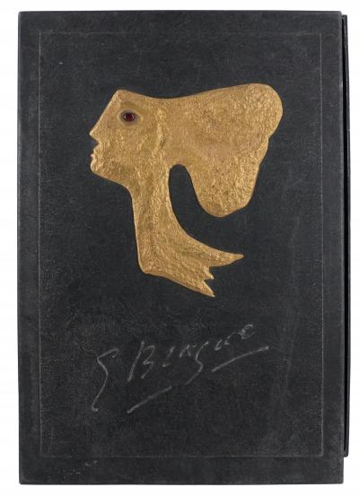 Georges BRAQUE : Tête dorée de profil - Sculpture en bronze signée 2