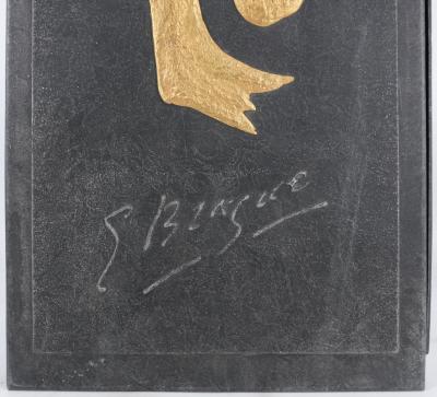 Georges BRAQUE : Tête dorée de profil - Sculpture en bronze signée 2