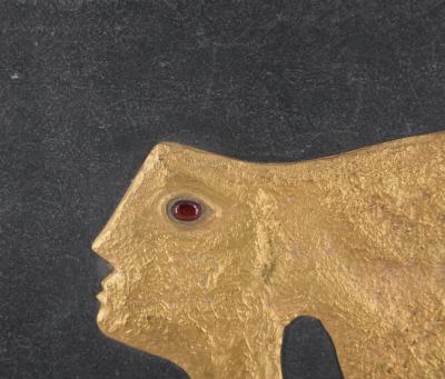 Georges BRAQUE : Tête dorée de profil - Sculpture en bronze signée 2