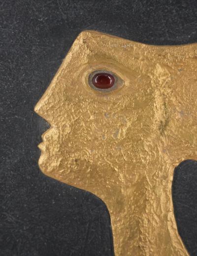 Georges BRAQUE : Tête dorée de profil - Sculpture en bronze signée 2