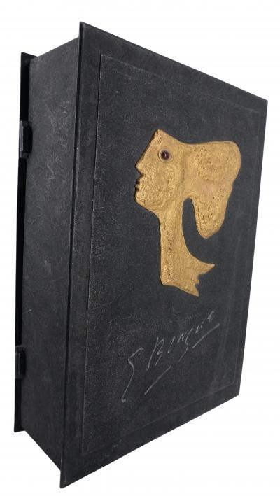 Georges BRAQUE : Tête dorée de profil - Sculpture en bronze signée 2