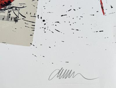 Arman - Violon et partition - LIthographie signée numérotée au crayon 2