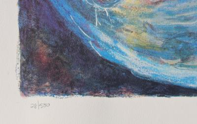 Marc CHAGALL : La mariée aux fleurs, Lithographie signée, 1989, 500ex 2