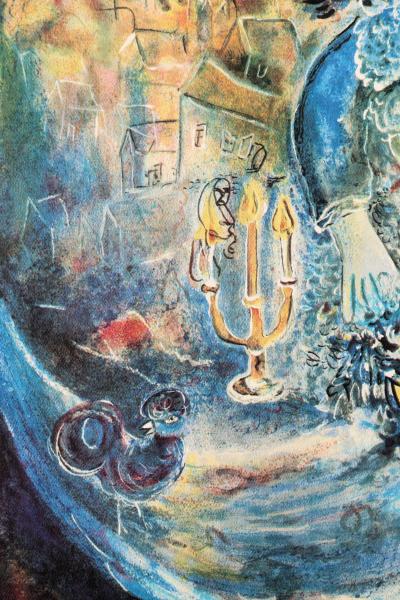 Marc CHAGALL : La mariée aux fleurs, Lithographie signée, 1989, 500ex 2