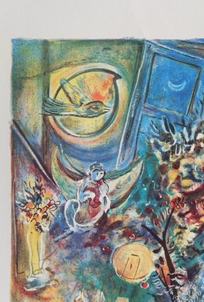 Marc CHAGALL : La mariée aux fleurs, Lithographie signée, 1989, 500ex 2