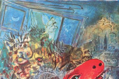 Marc CHAGALL : La mariée aux fleurs, Lithographie signée, 1989, 500ex 2