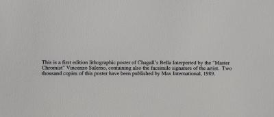 Marc CHAGALL : La mariée aux fleurs, Lithographie signée, 1989, 500ex 2