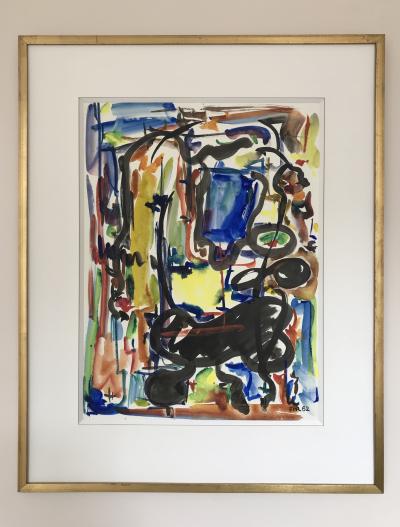 René MARIE - Composition,1962 - Aquarelle et encre signée 2