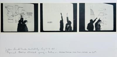 Bernar VENET - Physicist Martin Krieger giving a lecture on : Neutron Emission from Muon Capture in Ca40, 1968 - Lithographie signée au crayon 2
