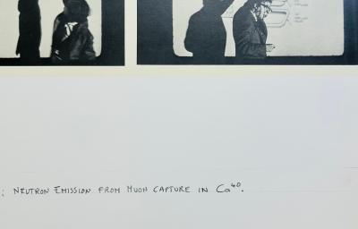 Bernar VENET - Physicist Martin Krieger giving a lecture on : Neutron Emission from Muon Capture in Ca40, 1968 - Lithographie signée au crayon 2