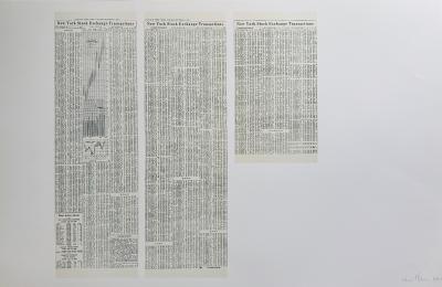 Bernar VENET - New York Stock Exchange Transactions, October 1, 1968, 1968 - Lithographie signée au crayon 2