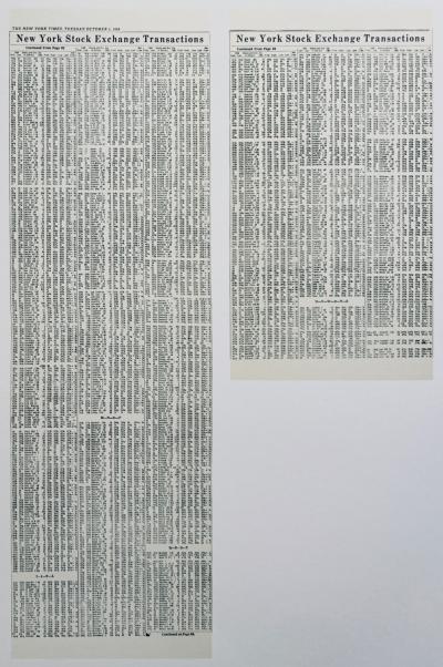 Bernar VENET - New York Stock Exchange Transactions, October 1, 1968, 1968 - Lithographie signée au crayon 2