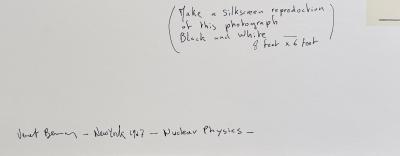 Bernar VENET - Liquid Hydrogen Bubble Chamber Photograph, 1967 - Lithographie signée au crayon 2