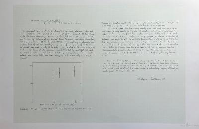 Bernar VENET - Angular Size of 3C 273B, 1967 - Lithographie signée au crayon 2