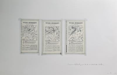 Bernar VENET - Prévisions Météorologiques les 20-21-22 Août 1968, 1968 - Lithographie signée au crayon 2